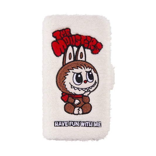 Étui à rabat en peluche pour iPhone LABUBU