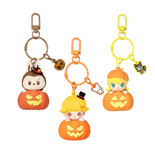 Pendentif citrouille lumineux LABUBU de la série Happy Halloween Party de POP MART