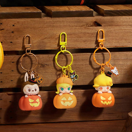 Pendentif citrouille lumineux LABUBU de la série Happy Halloween Party de POP MART